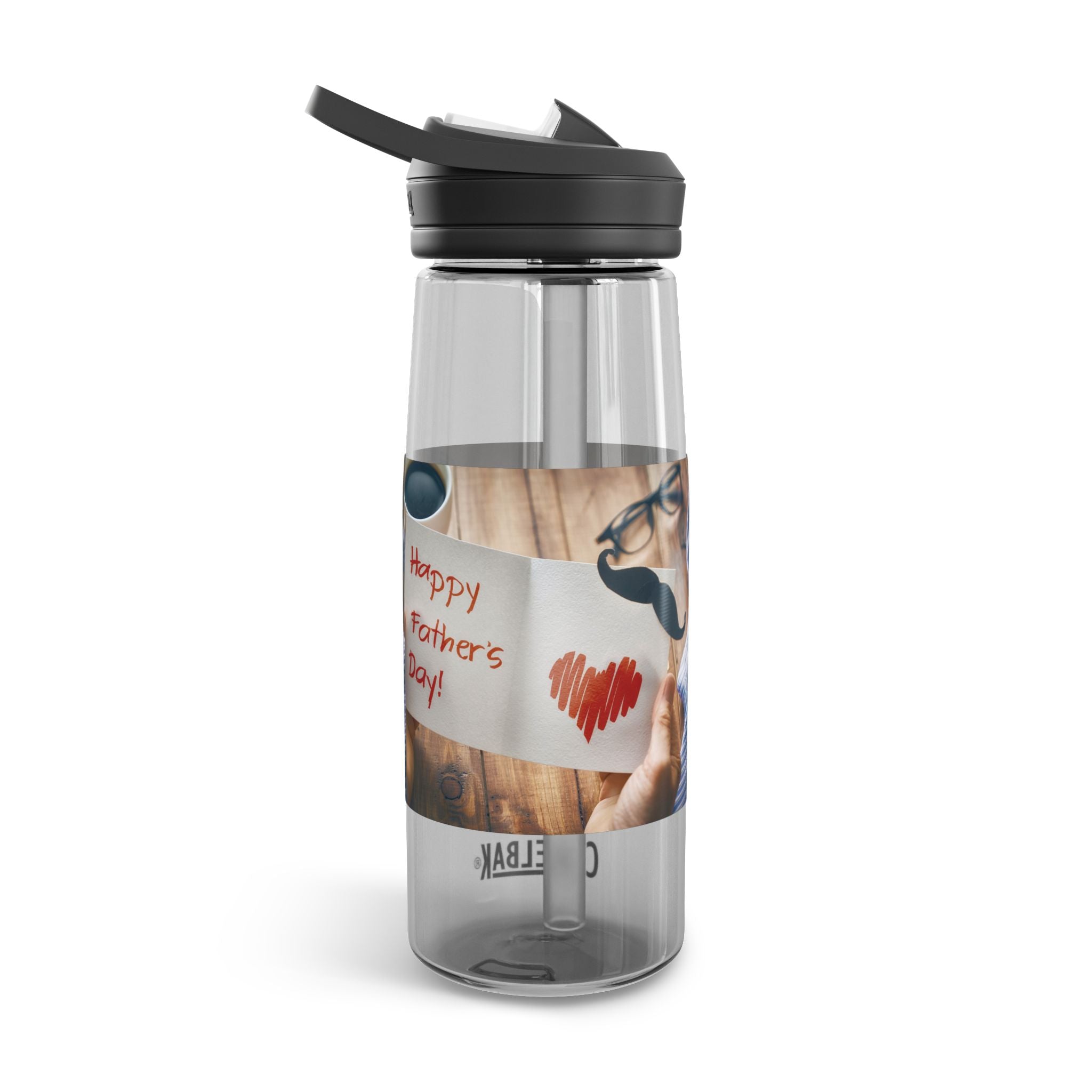 Father's Day Mustache Photo Collage Water Bottle | CamelBak Eddy