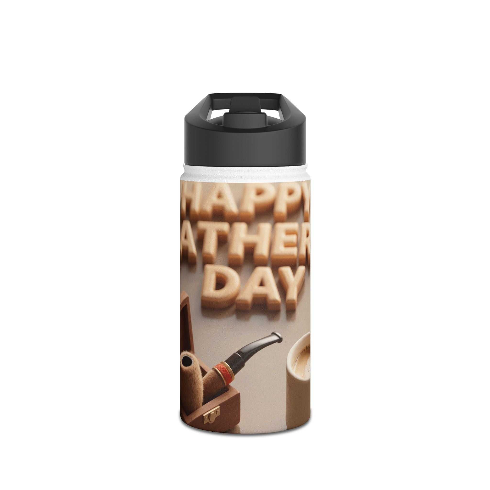 Happy Father Day Pipe and Coffee Stainless Steel Water Bottle
