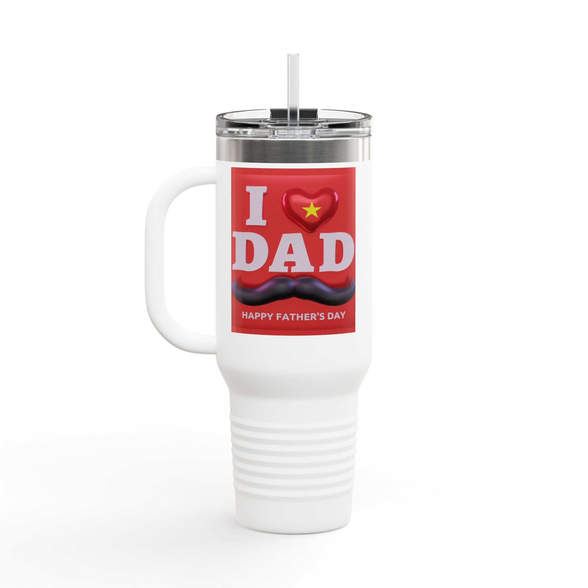 Red Semi Truck Travel Mug | 40oz Insulated Tumbler, Big Rig Truck Design