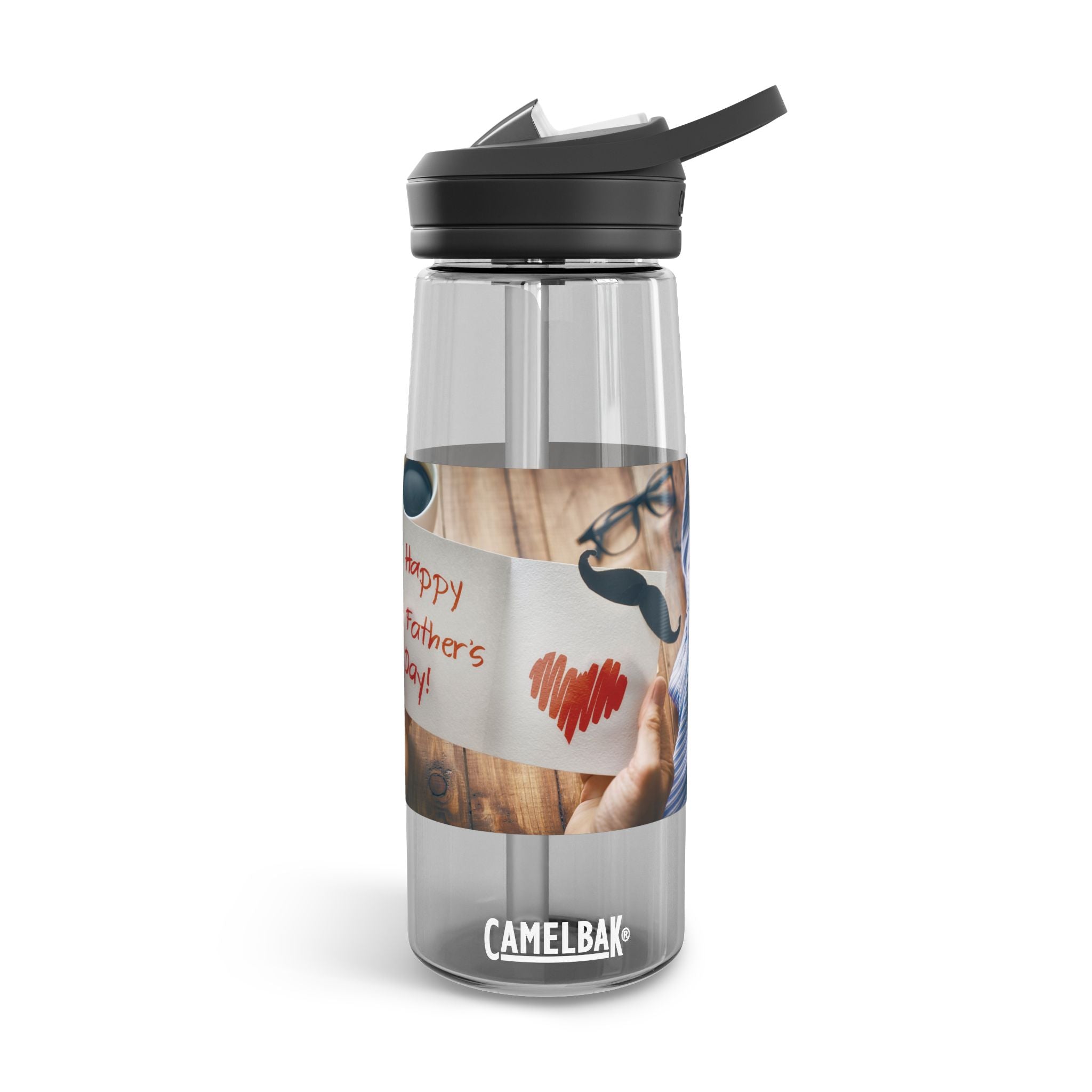 Father's Day Mustache Photo Collage Water Bottle | CamelBak Eddy
