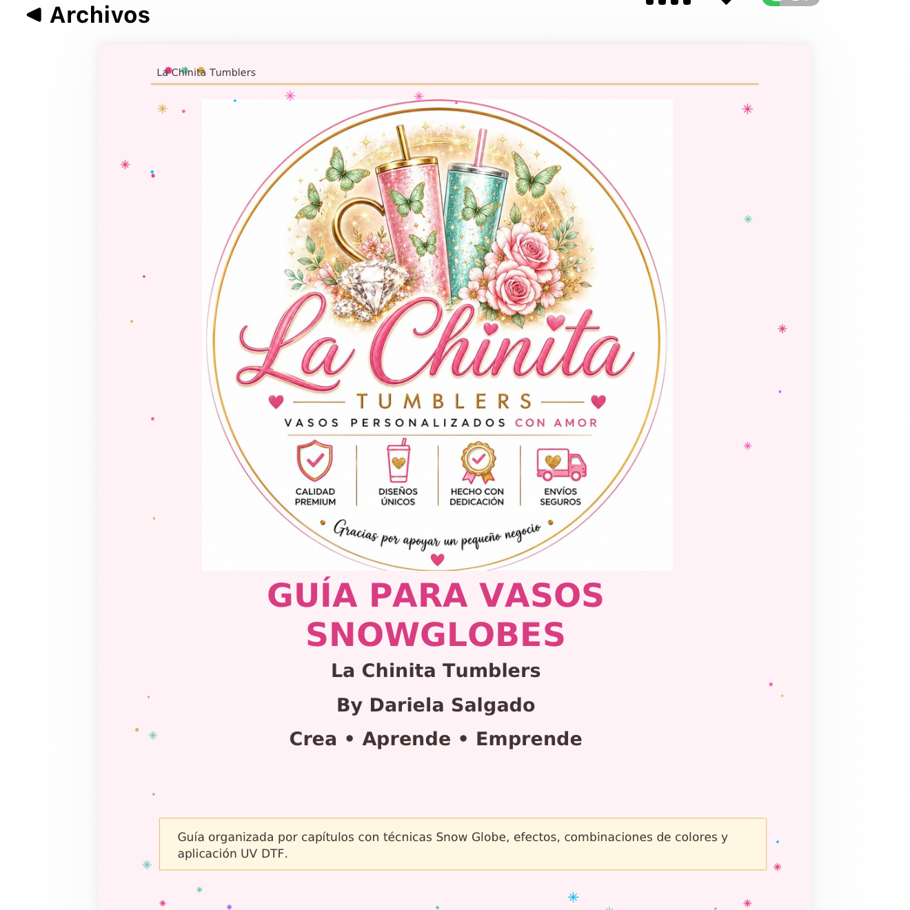 Guía para Vasos Snow Globe PDF | Tutorial Completo | Negocio de Vasos Personalizados | Manual Digital para Emprendedores.